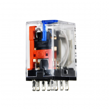 رله 12 ولت DC دو  کنتاکت 7 آمپر 8 پین برند HONGFA | مدل HF18FH/012-2Z1TD- With Button 