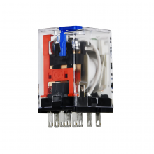 رله 12 ولت DC سه کنتاکت 7 آمپر 11 پین برند HONGFA | مدل HF18FH/012-3Z13D - With Button