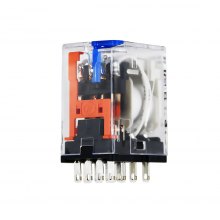 رله 24 ولت DC چهار  کنتاکت 6 آمپر 14 پین برند HONGFA | مدل With button- HF18FH/024-4Z1TD