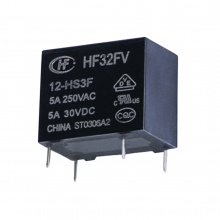 رله 12 ولت DC تک کنتاکت 5 آمپر 4 پین برند HONGFA | مدل HF32FV-12 -HS3F